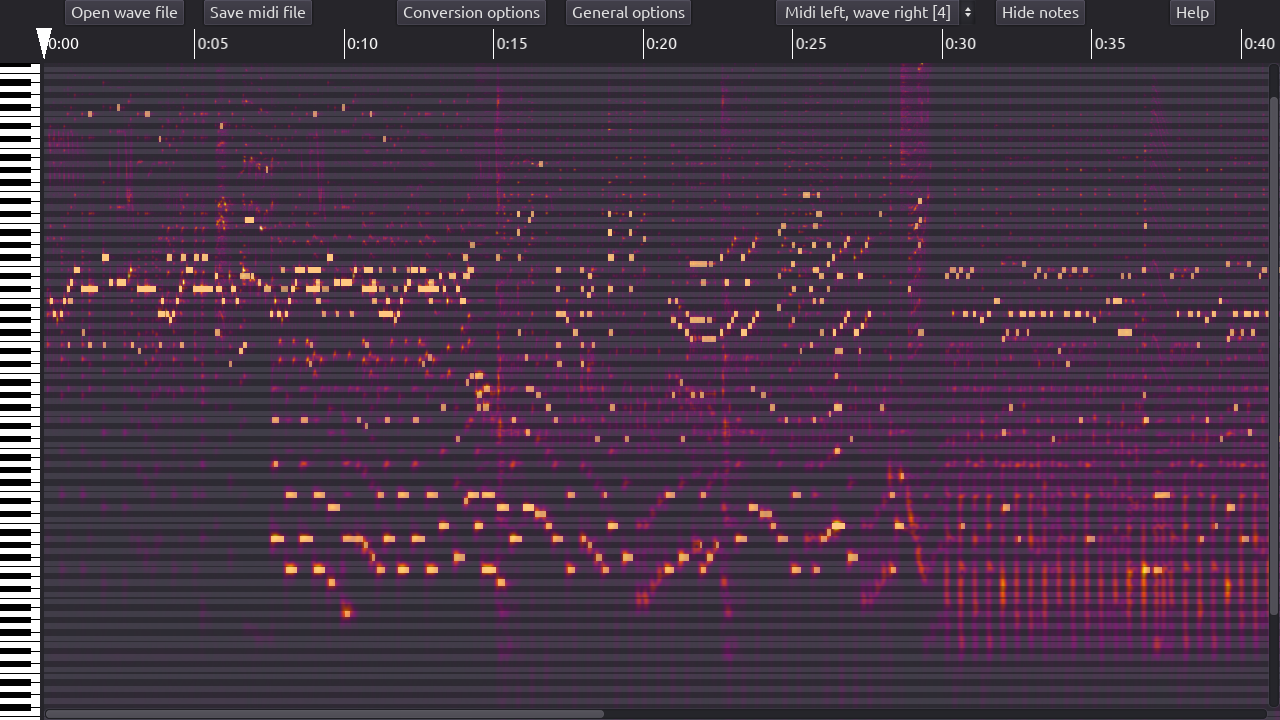 Image of the program without notes