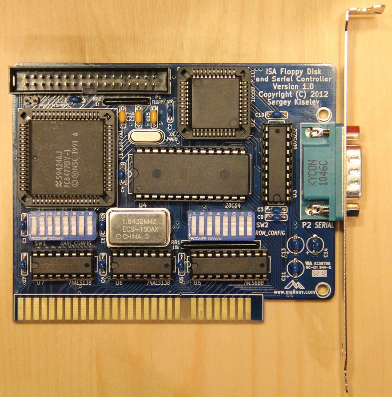 ISA Floppy Disk and Serial Controller V1.0 Assembled Board