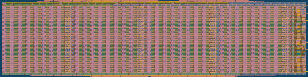 GDS layout of 4x8 words stacked vertically