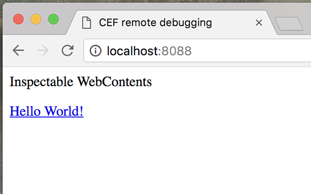 CEF Remote Debugging in Chrome