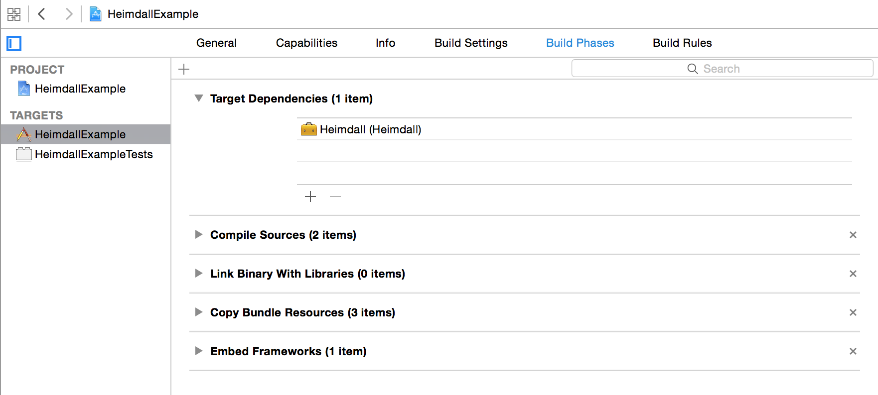 Target Dependency selection in Xcode