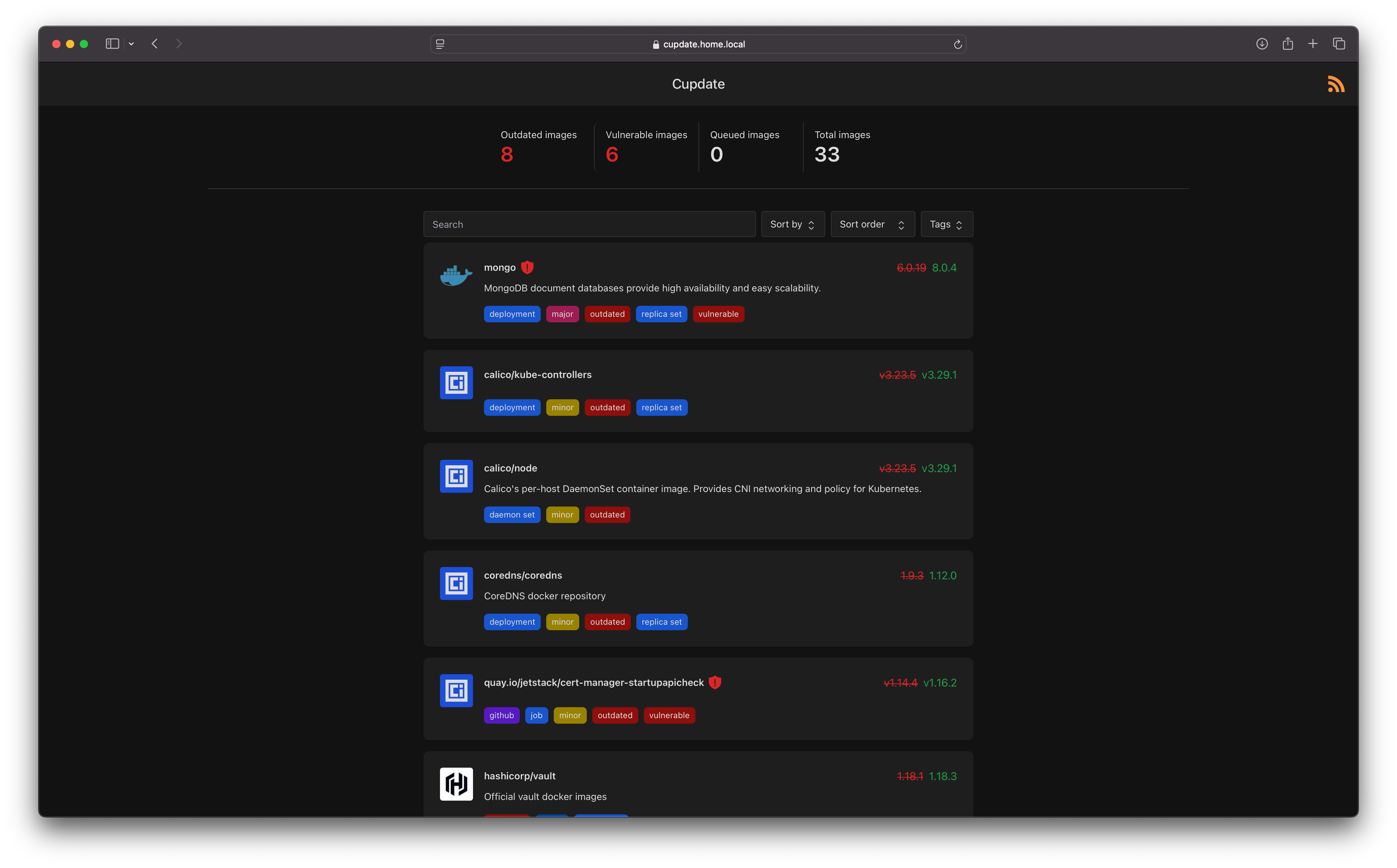 Dashboard screenshot in dark mode