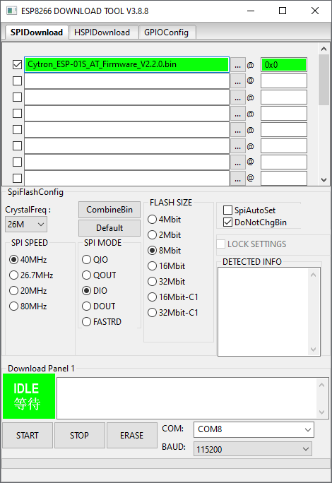 ESP-01 Settings