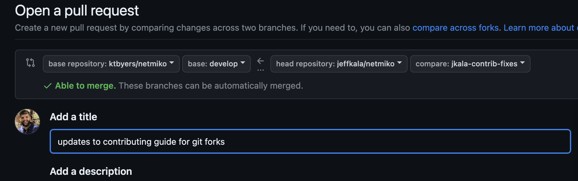 An example PR from a forked repository