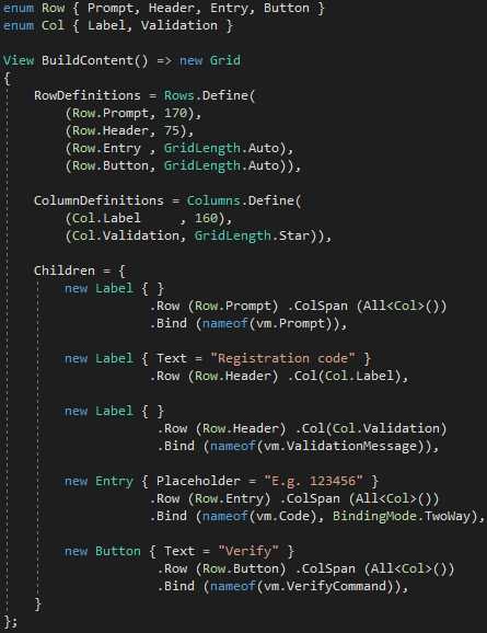 Enums For Grid Rows And Columns