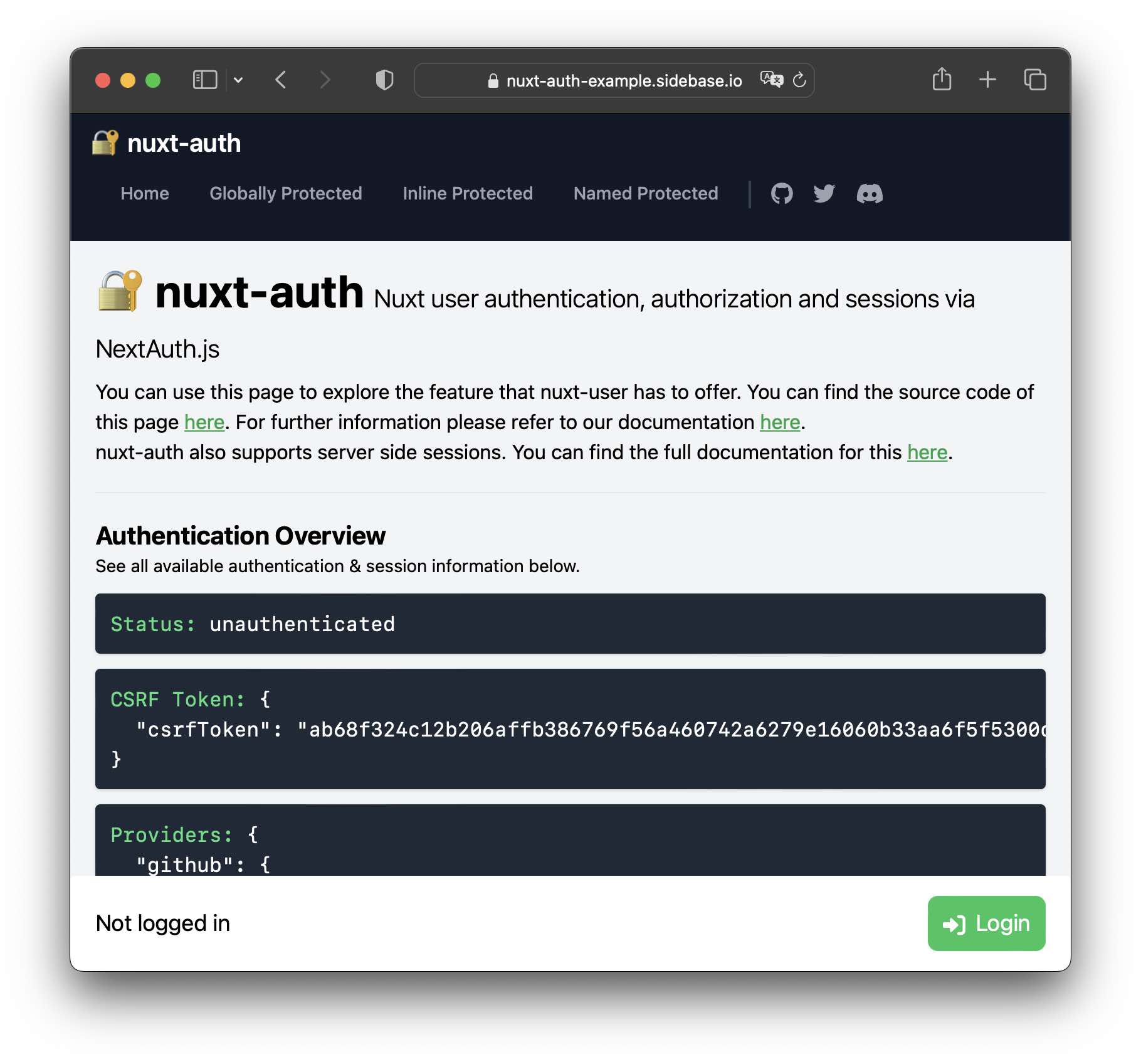 nuxt-auth demo page