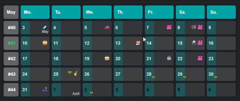 Screenshot Calendar