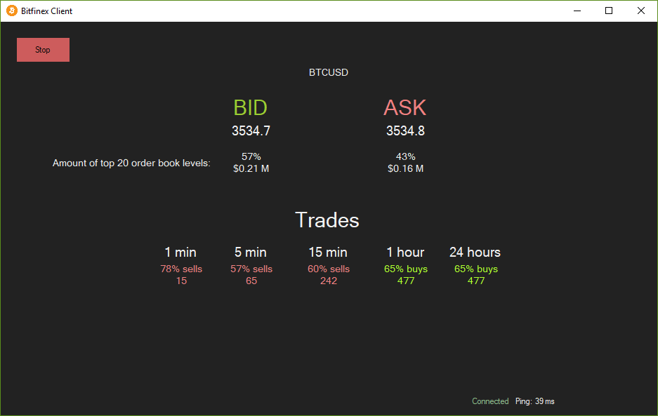 WinForms example screen