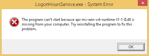 The program can't start because api-ms-win-crt-runtime-l1-1-0.dll is missing from your computer