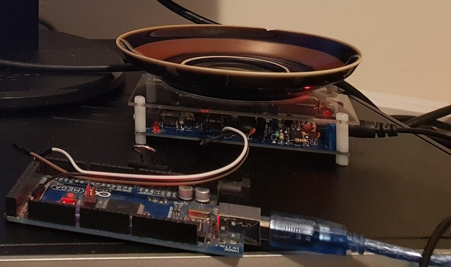 Fiestaware Plate, Arduino and Geiger Counter