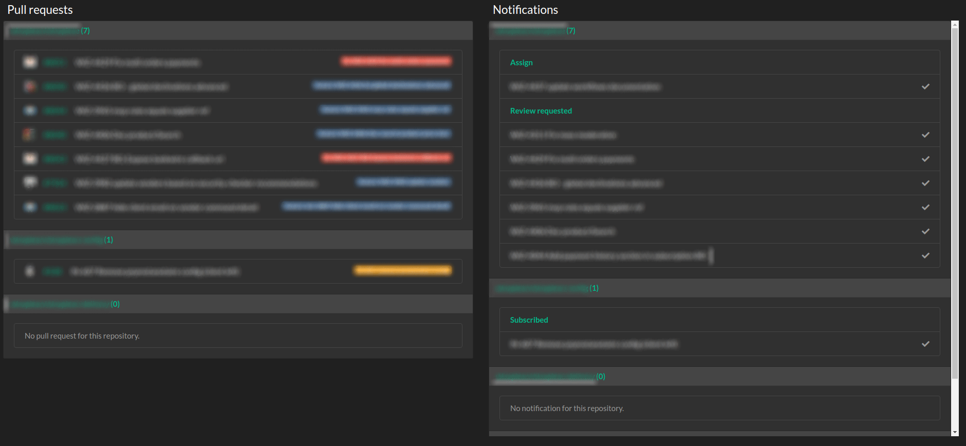 PR list filters