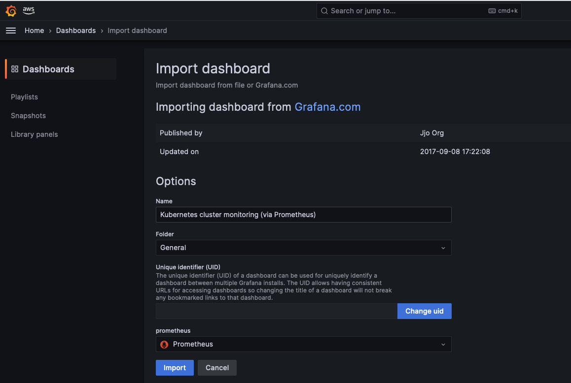 Import Dashboard 