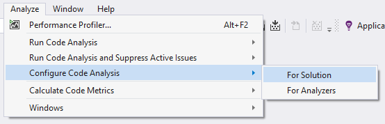 Configure Code Analysis for Solution