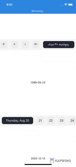 React native horizontal date picker - Animated gif demo