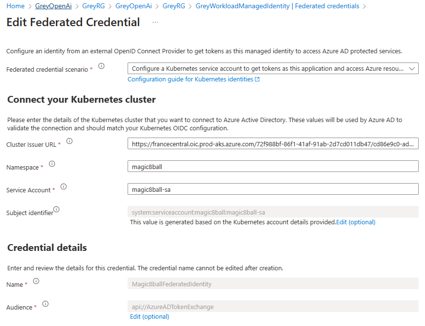 Federated Identity Credentials