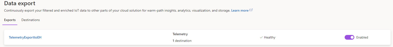 IoT Central Destination Check