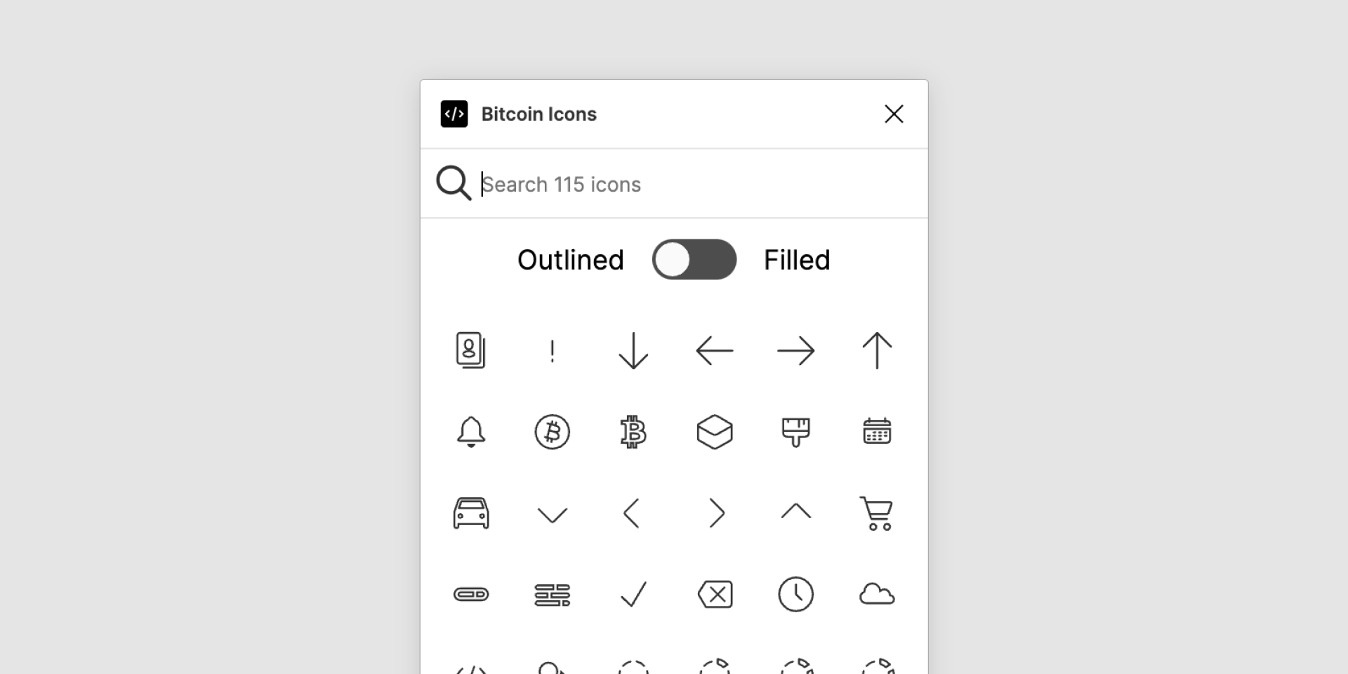 Bitcoin icons Figma plugin