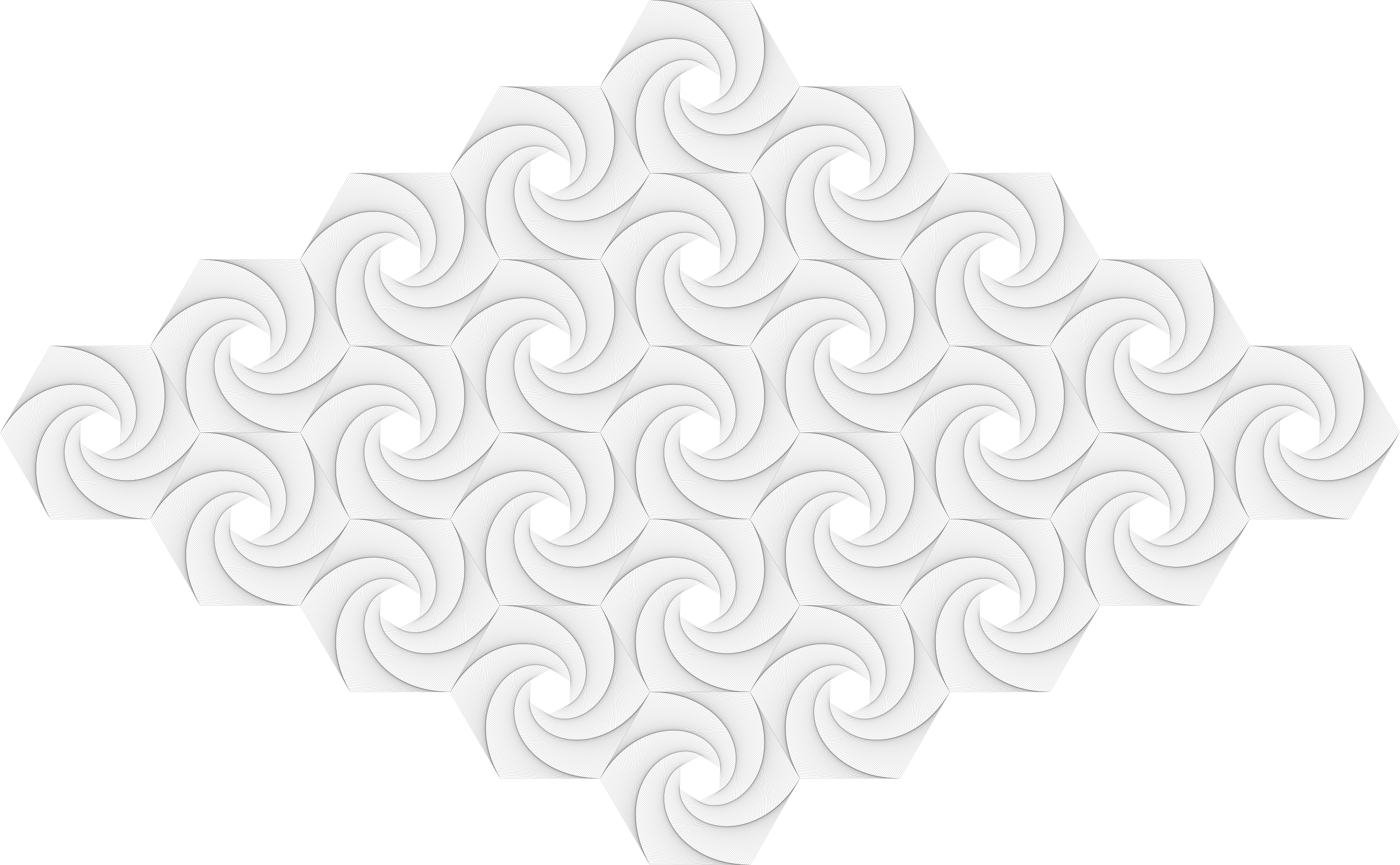 Hexagon partial whirl tiling of plane