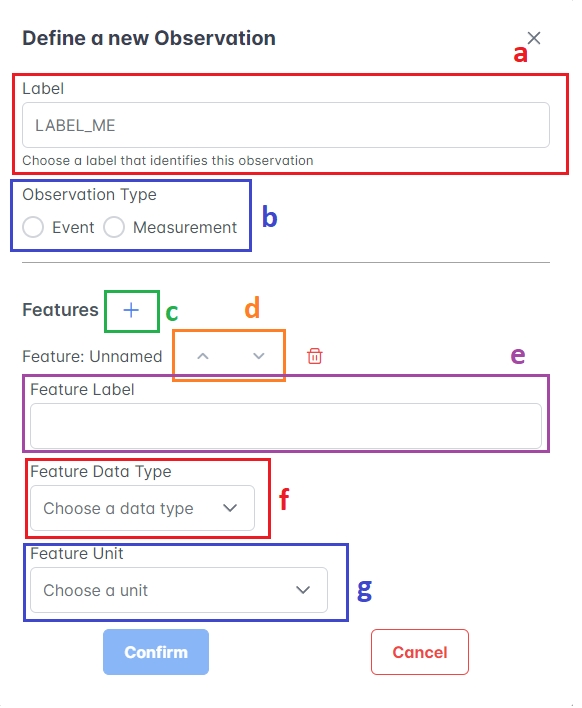 Dialog for adding observations