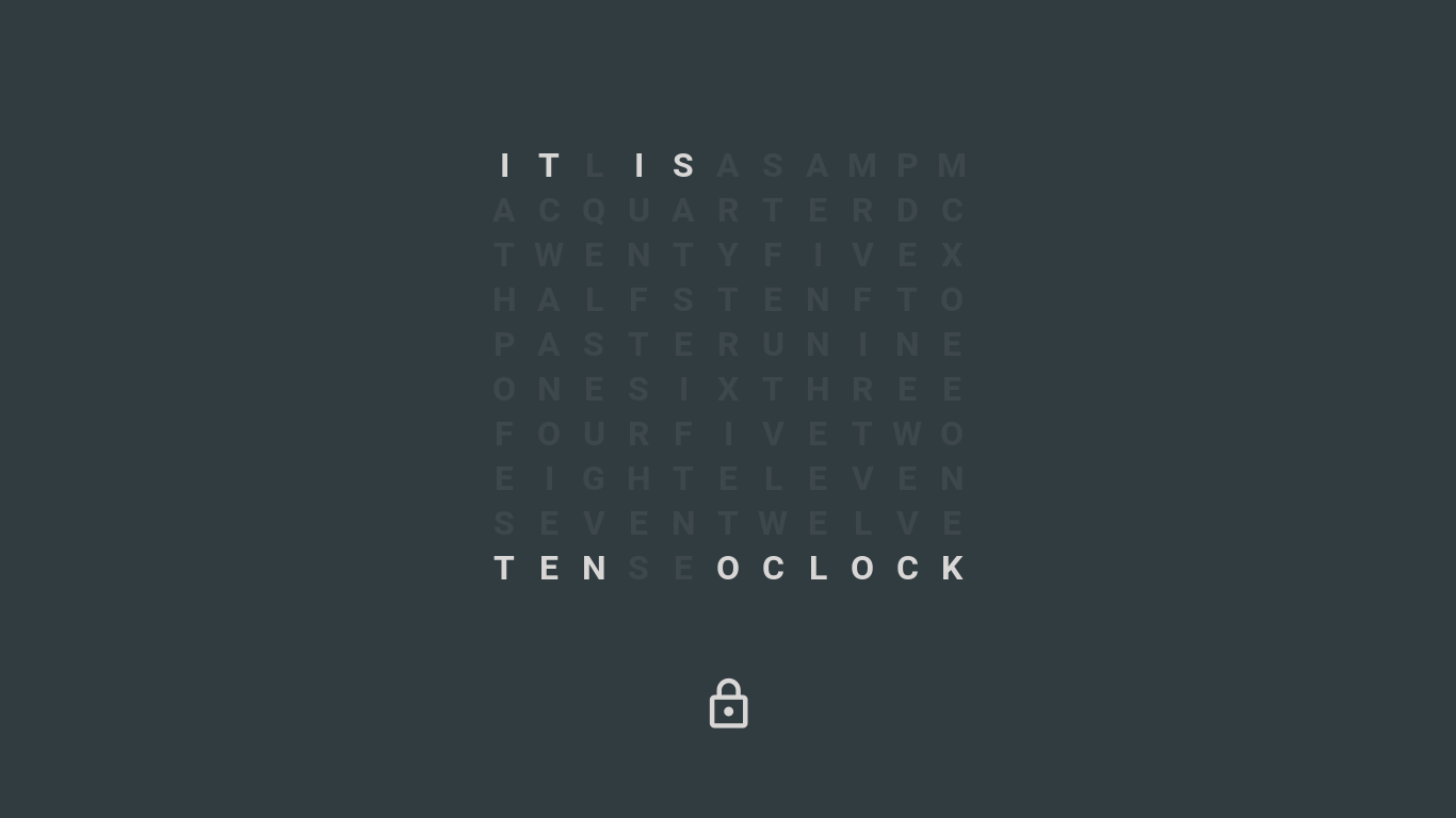 word clock lockscreen preview