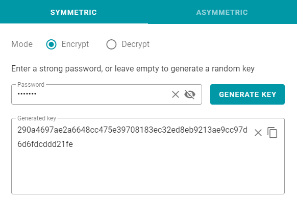 symmetric key generation