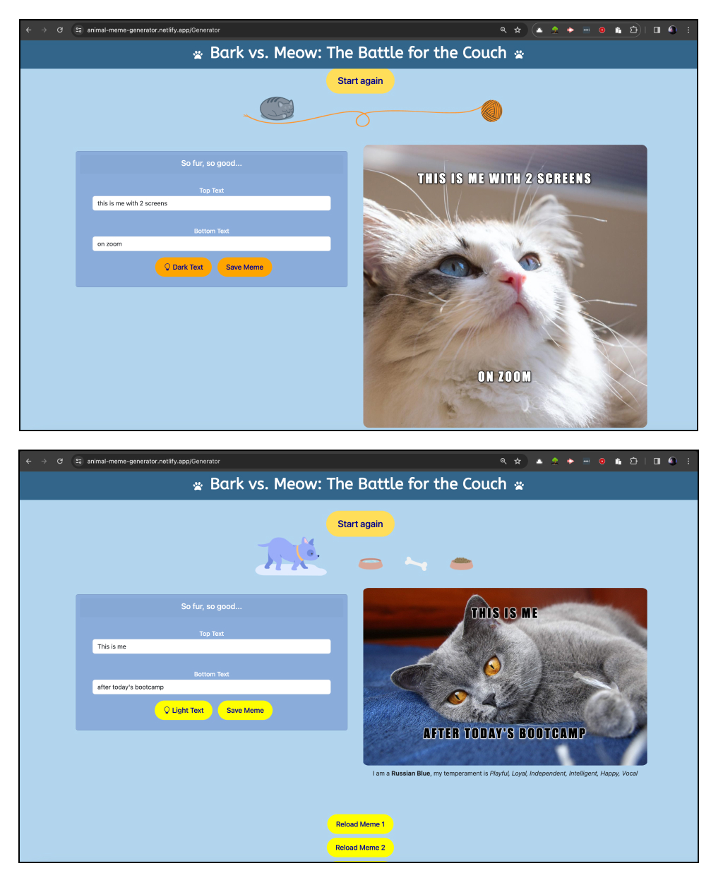 Mac screenshots, cat component