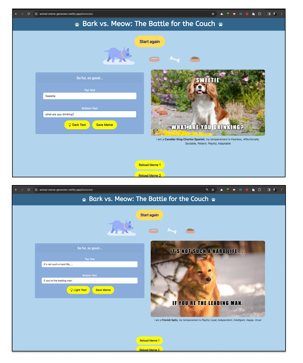 Mac screenshots, dog component