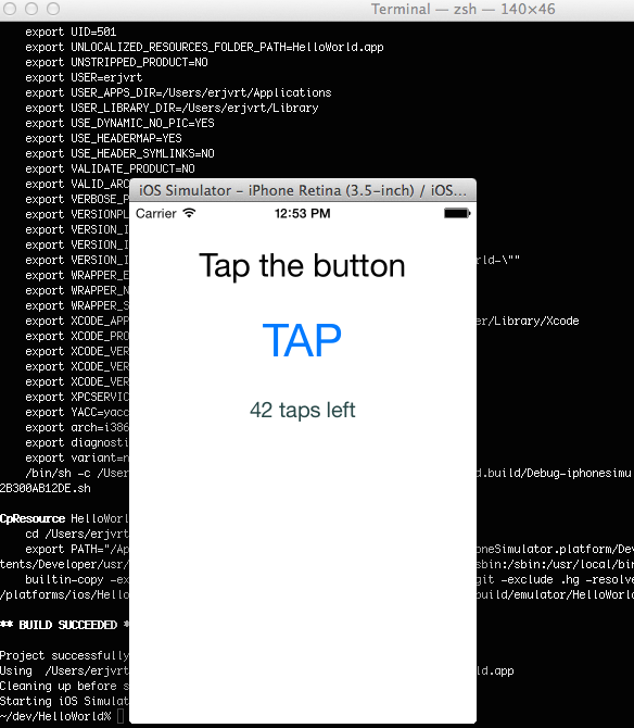 tns emulate ios *nix