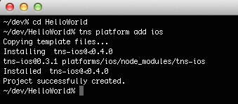 tns platform add ios *nix