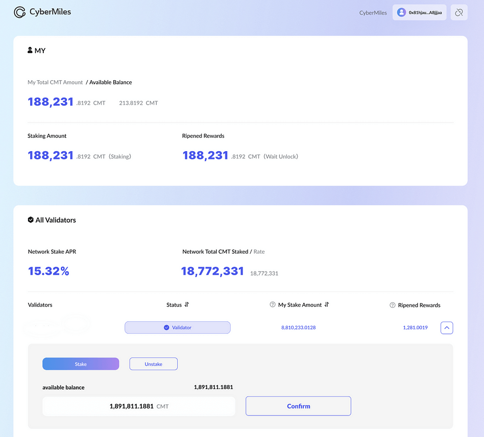 CMT Stake Website