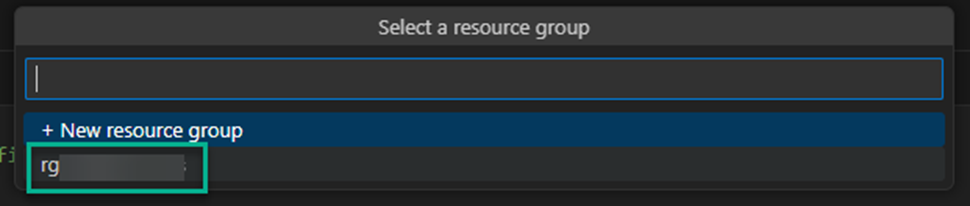 Select a Resource Group