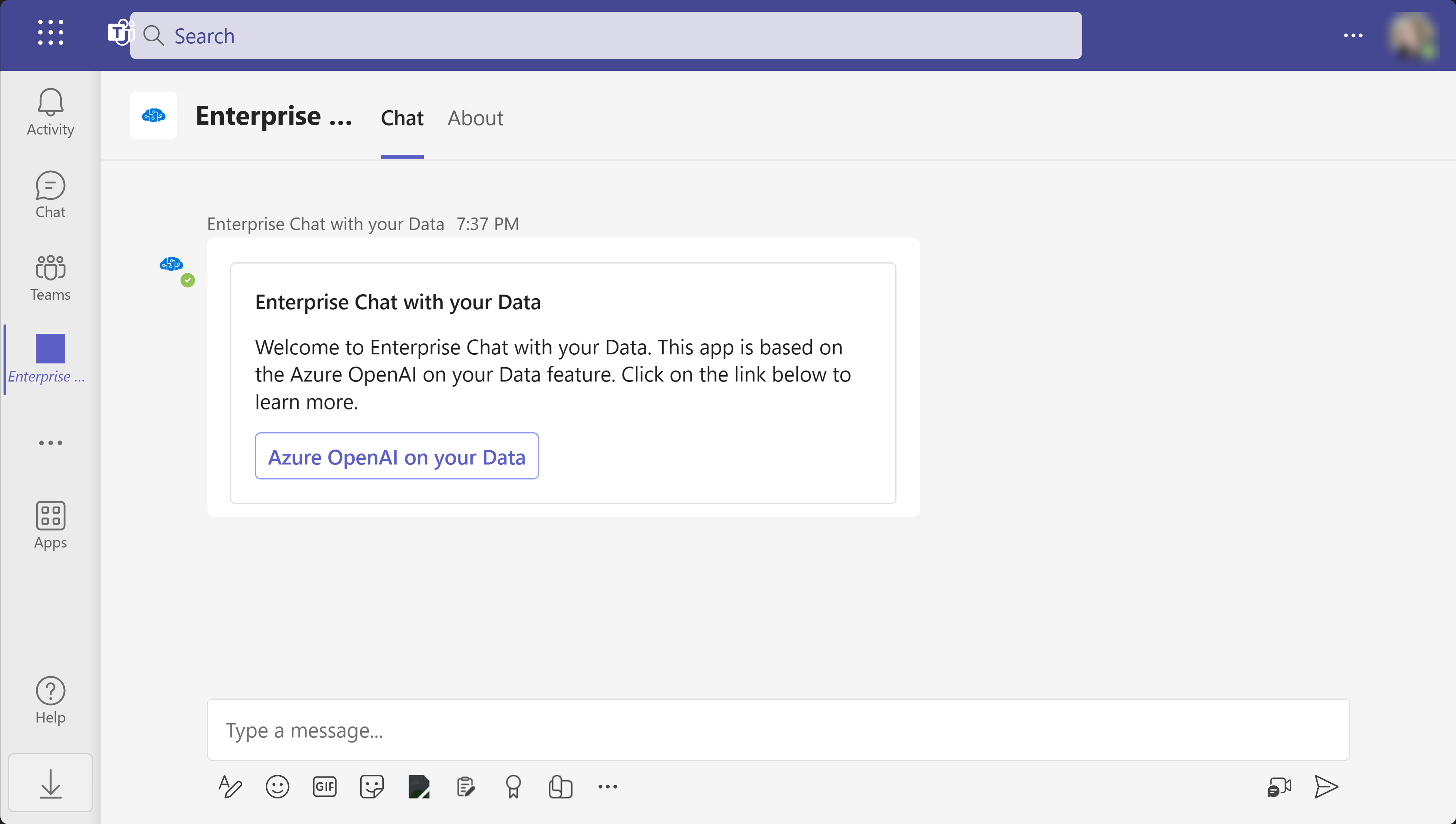 Teams - Chat with your Data