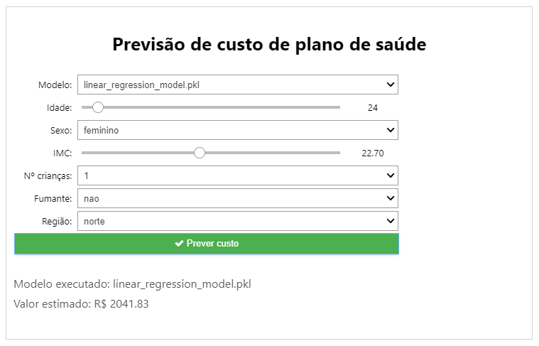 Testando outro modelo