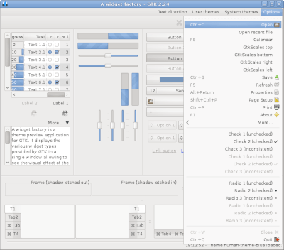 Preview with GTK 2 - RTL - Blue variation - Menu