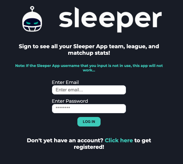 Login/Register Page