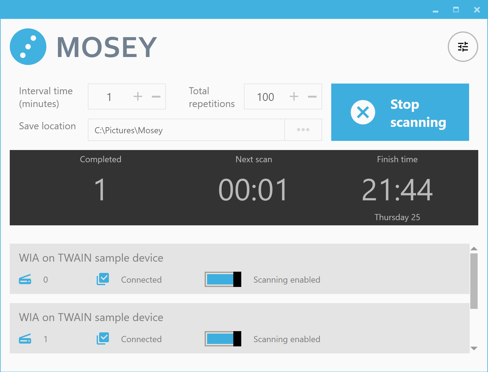 Mosey scanning