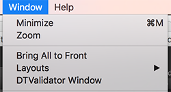 DTValidator Window Menu Item