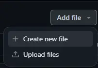 GitHub "Add File" context menu