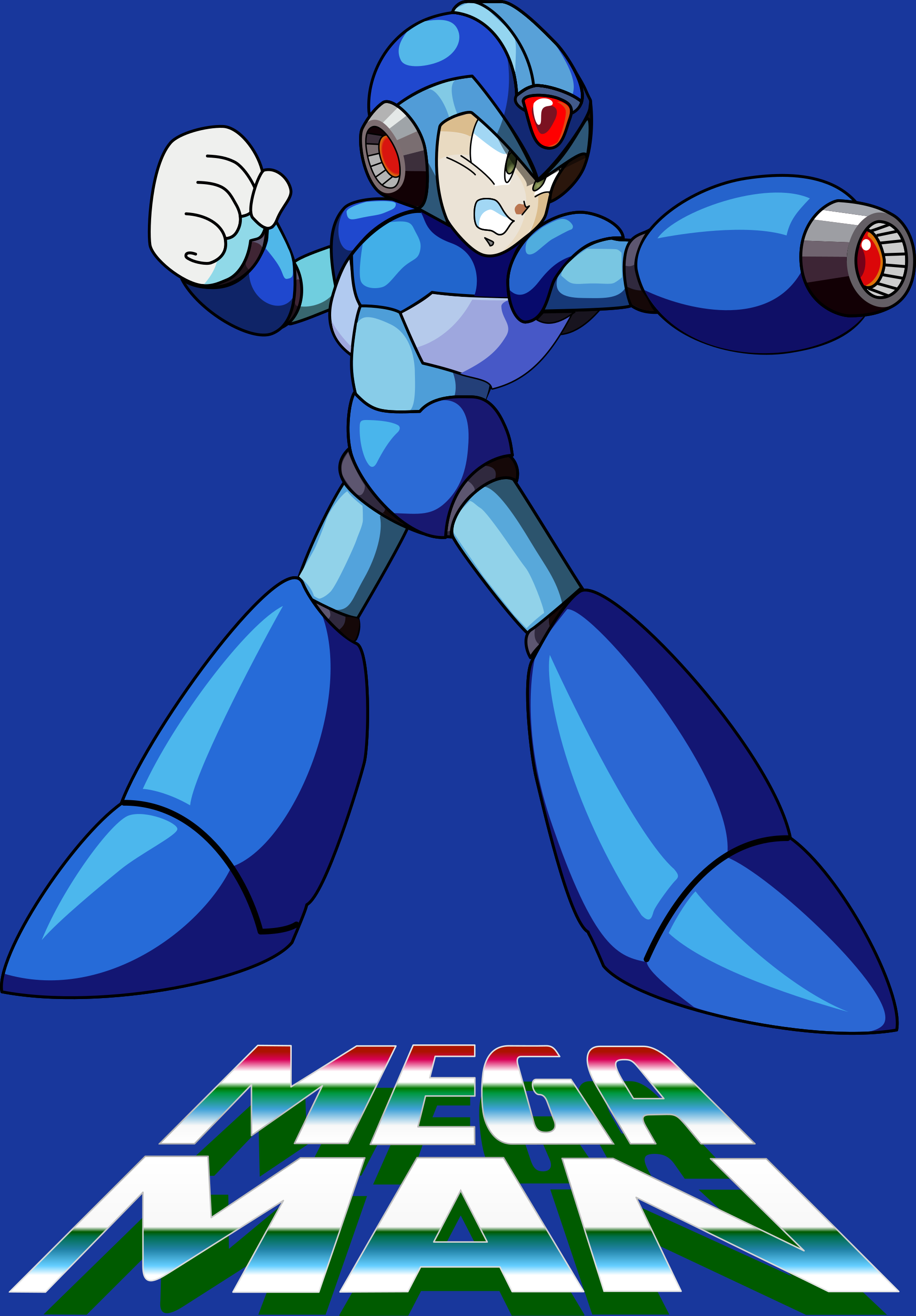 Mega Man shooting