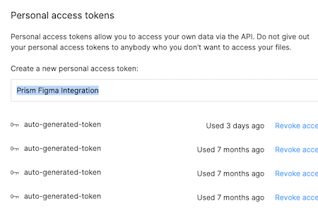 Generating a Figma Personal Access Token