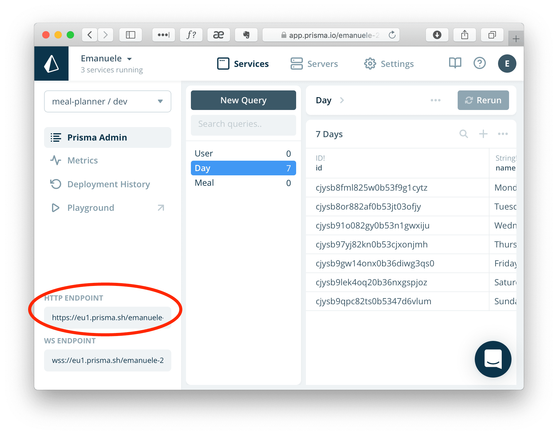 Get the endpoint from the Prisma Cloud service interface