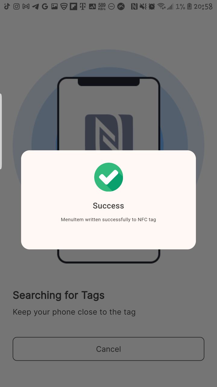 Enable NFC Screen