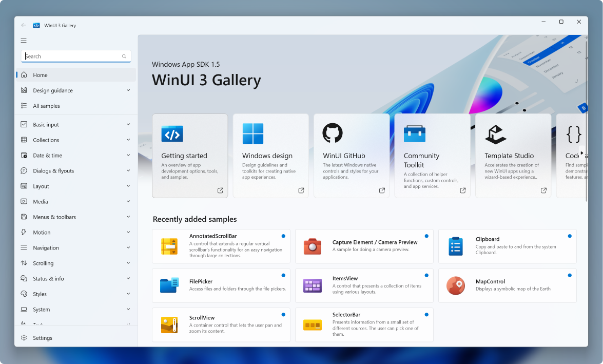 WinUI 3 Gallery