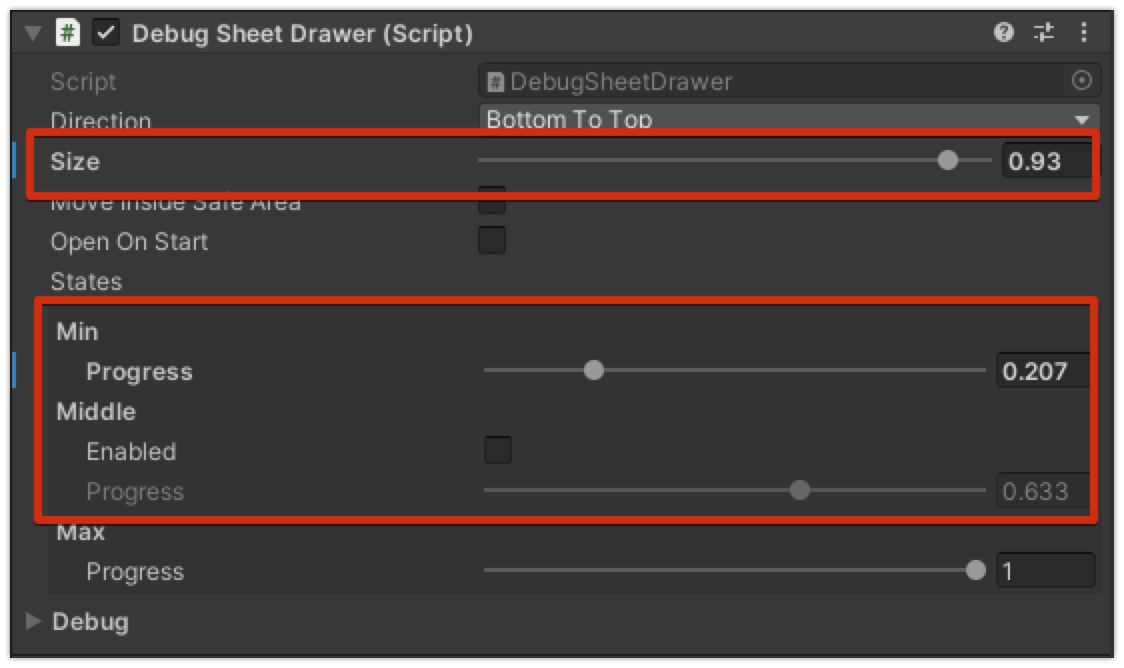 Set Min/Max Size