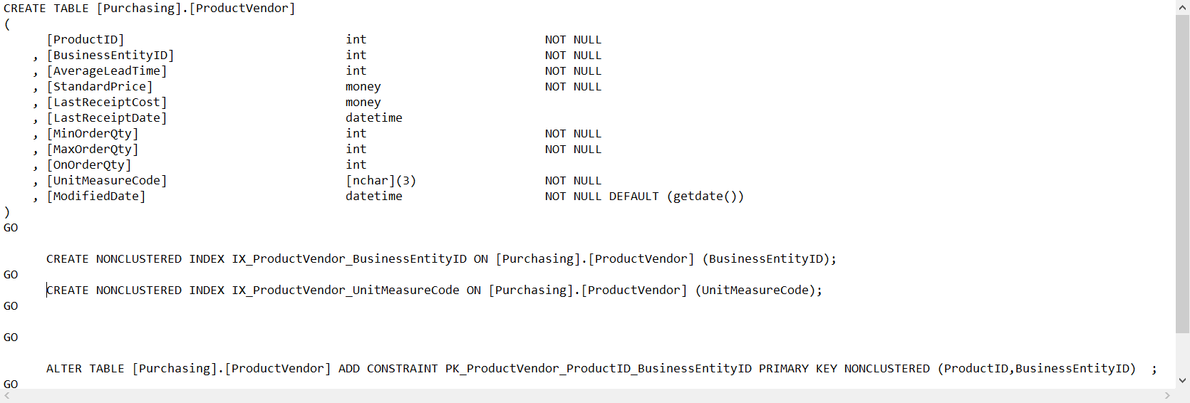 Gen-Create-Table-script