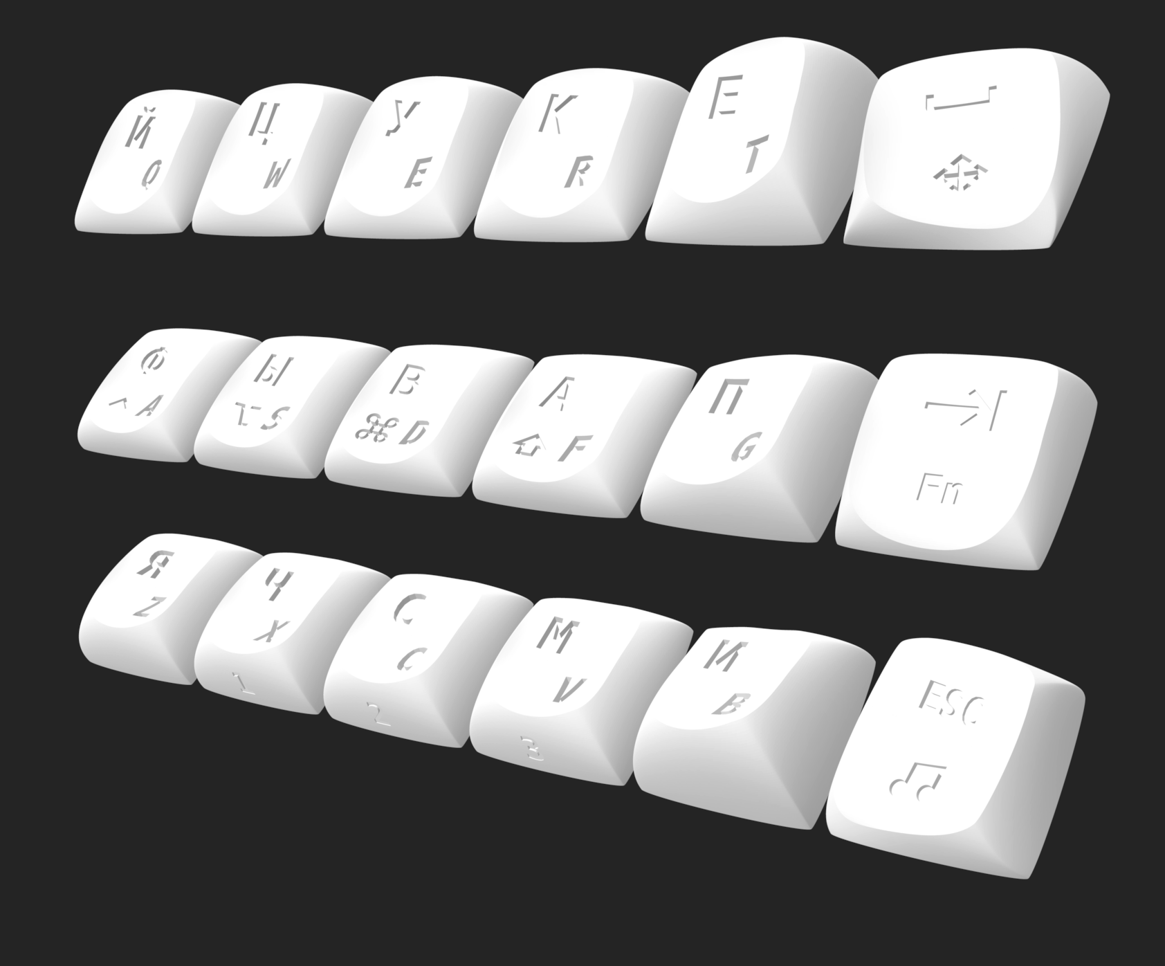 Whole left side keycaps