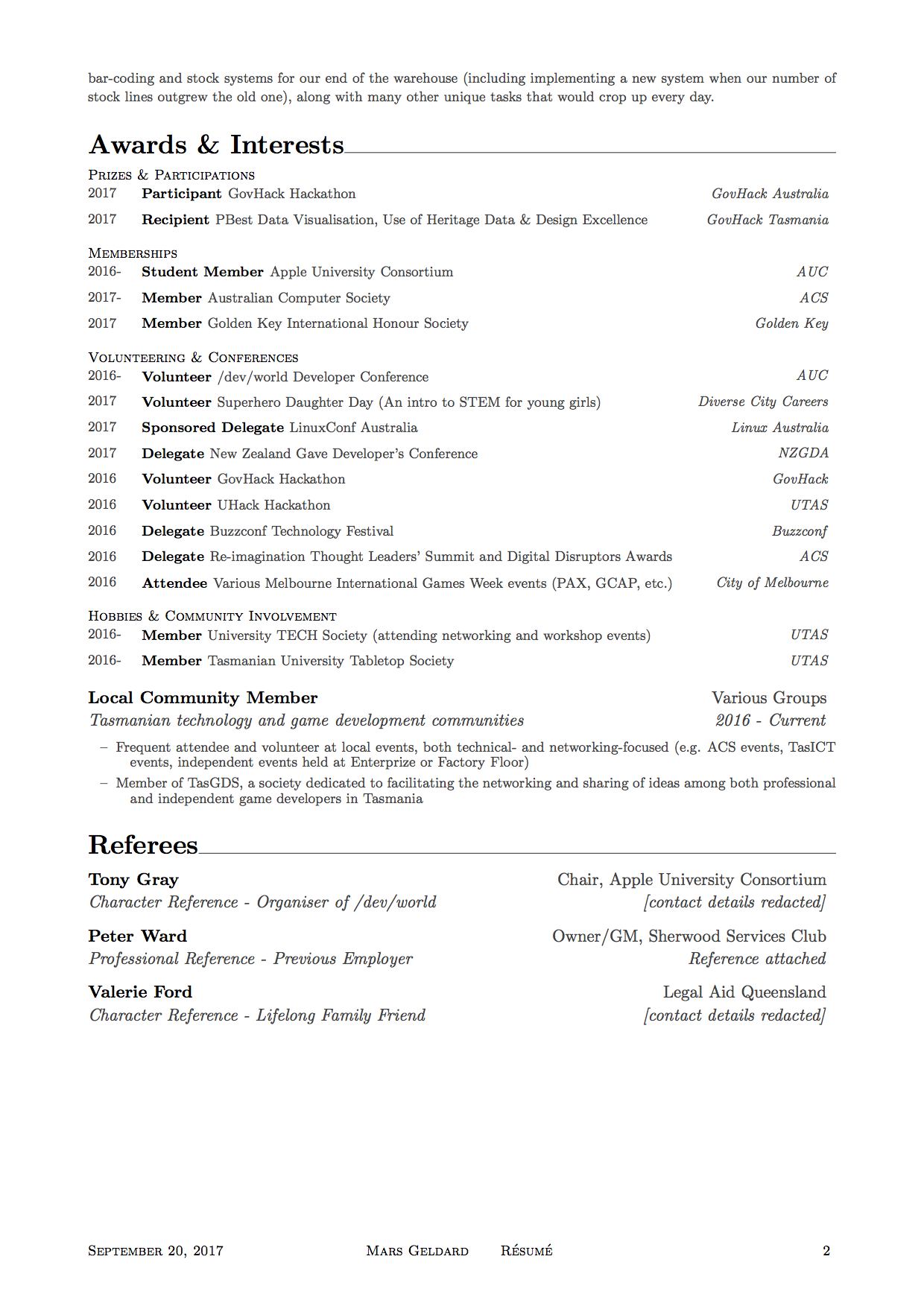 Résumé Page 2