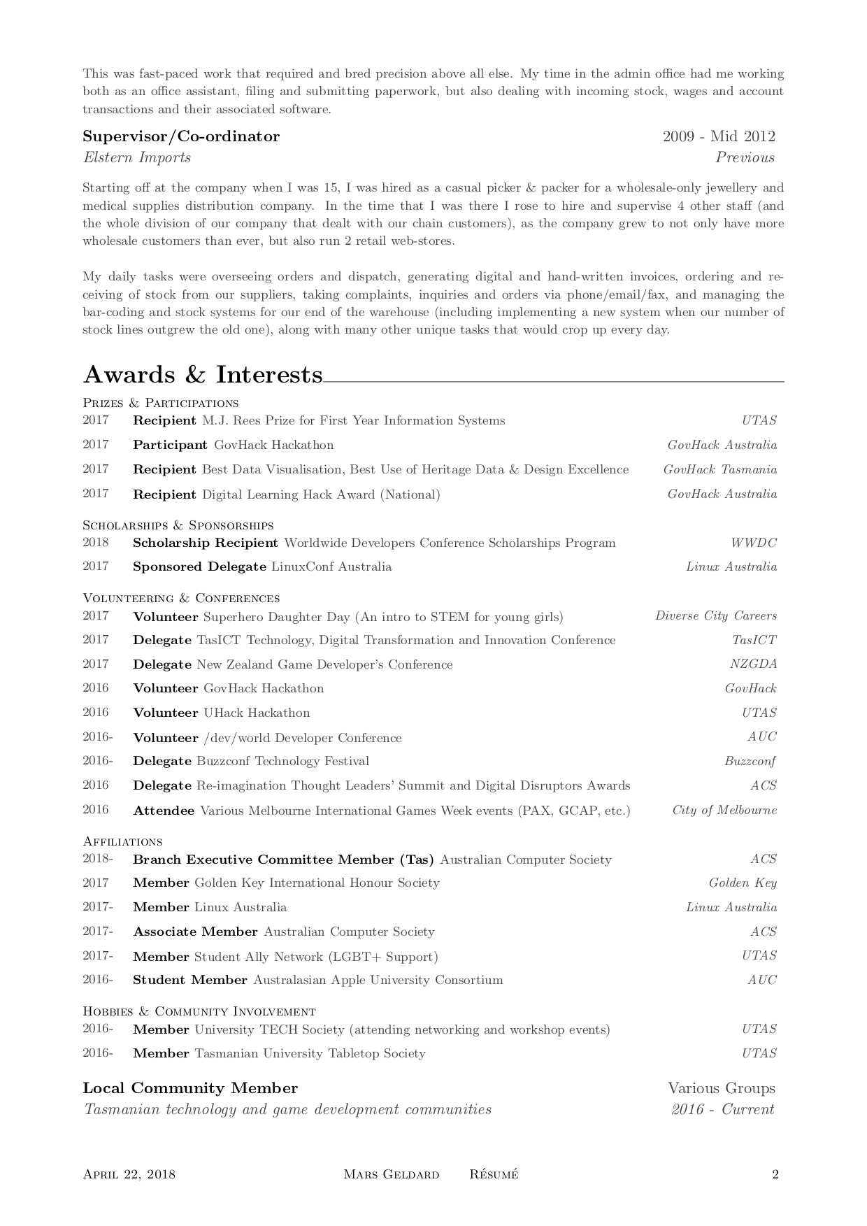 Résumé Page 2