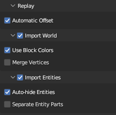 Replay Import Settings