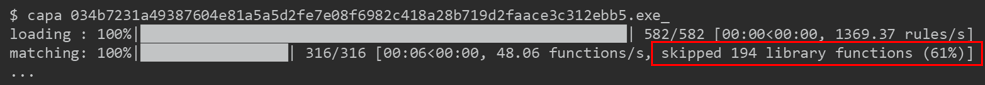 capa v2.0 results ignoring library code functions